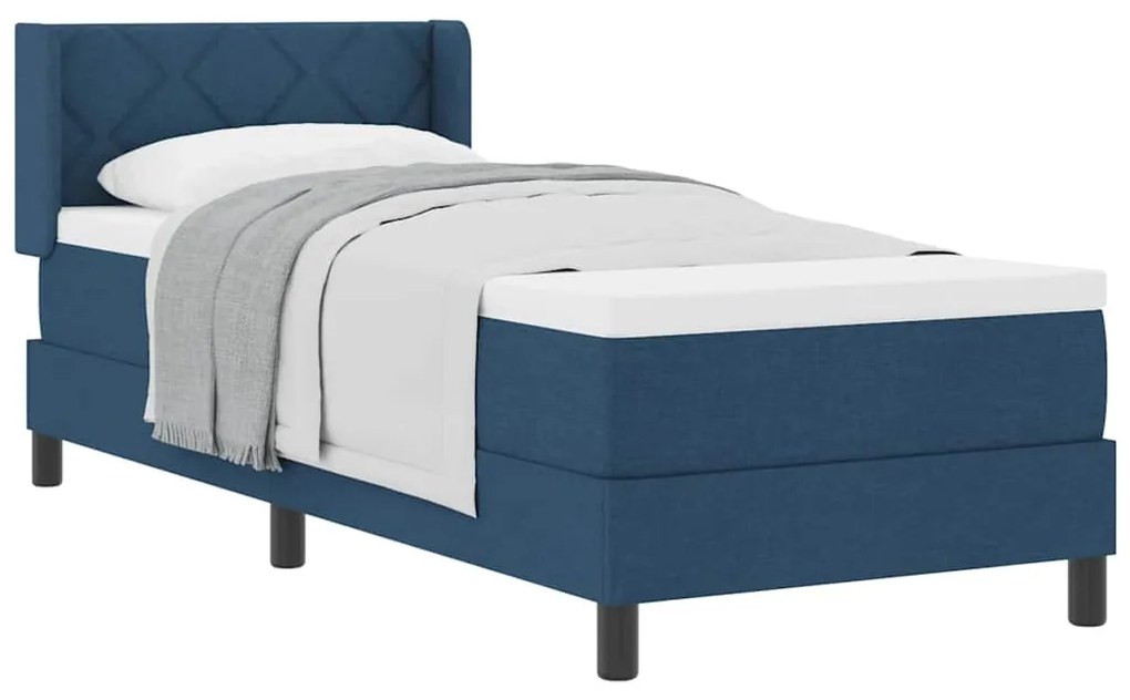 vidaXL Κρεβάτι box spring με στρώμα με στρώμα Μπλε 80 x 200 cm