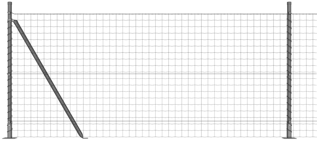 vidaXL Euro Fence με 13 Φλάντζες 0.8x25 μ Γαλβανισμένος χάλυβας