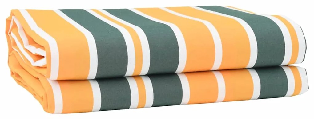 vidaXL Ύφασμα αντικατάστασης τέντας Πράσινο και κίτρινο 10 x 1.6 m