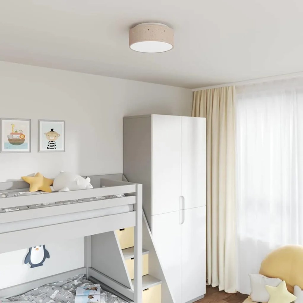 Λάμπα Οροφής με προβολείς Taupe 30 x 30 x 13,5 εκ ύφασμα