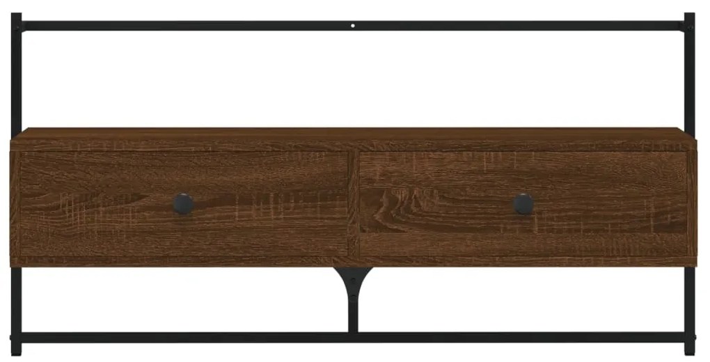 vidaXL Έπιπλο Τηλεόρασης Επιτοίχιο Καφέ Δρυς 100,5x30x51 εκ. Επ. Ξύλο