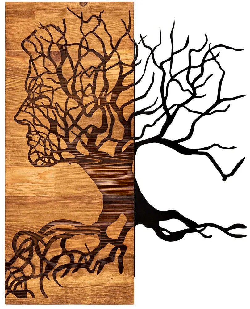 Διακοσμητικό Τοίχου Muaz 279ENZ1776 45x58cm Walnut-Black Wallity Metal,Wood