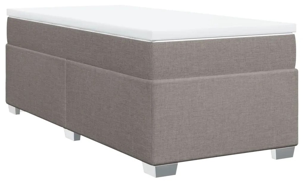 Κρεβάτι Boxspring με Στρώμα Taupe 90x190 εκ.Υφασμάτινο - Μπεζ-Γκρι