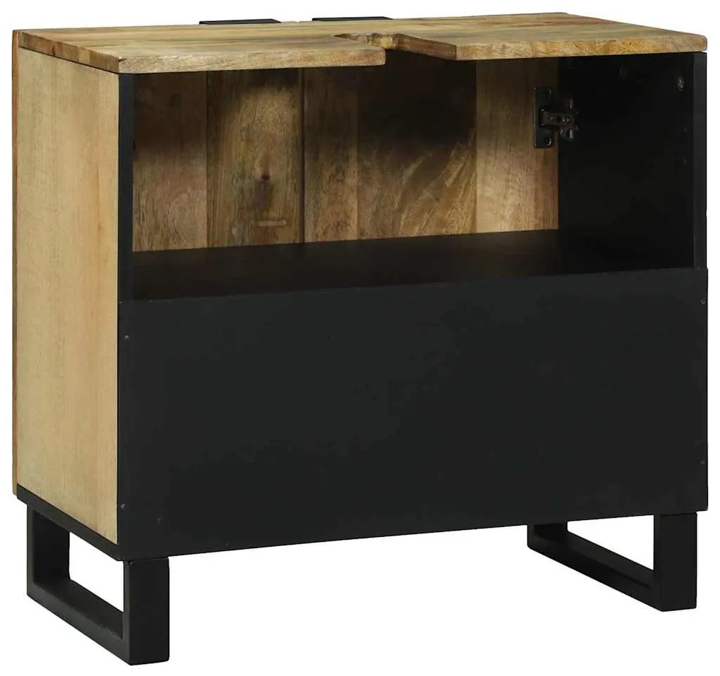 vidaXL Ντουλάπα Νιπτήρα Mπάνιου με ράφι με πόρτα Καφέ 62 x 33 x 58 εκ.