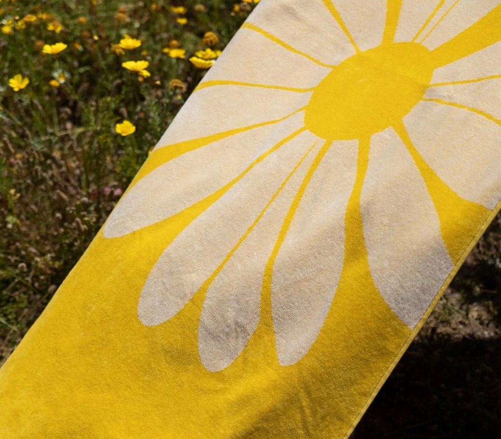 Πετσέτα Θαλάσσης Ζακάρ Daisy Style Yellow 80x160 Nef-Nef Homeware