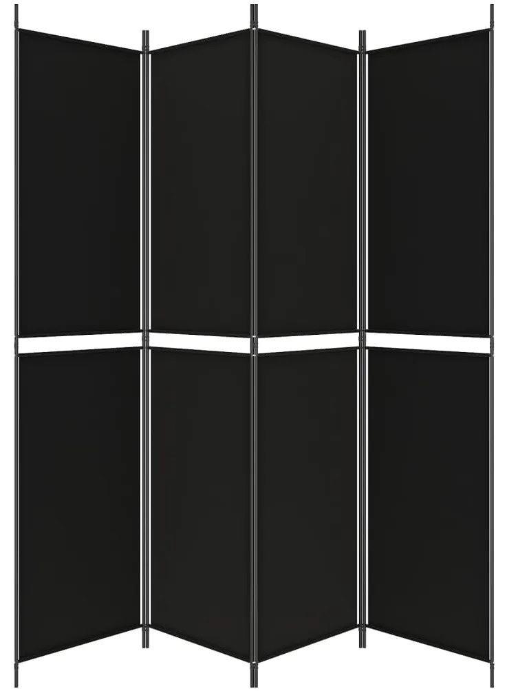vidaXL Διαχωριστικό Δωματίου με 4 Πάνελ Μαύρο 200 x 220 εκ. Υφασμάτινο