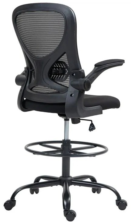 Καρέκλα γραφείου εργασίας Derzio ύφασμα mesh σε μαύρη απόχρωση 62x53x131εκ 62x53x131 εκ.