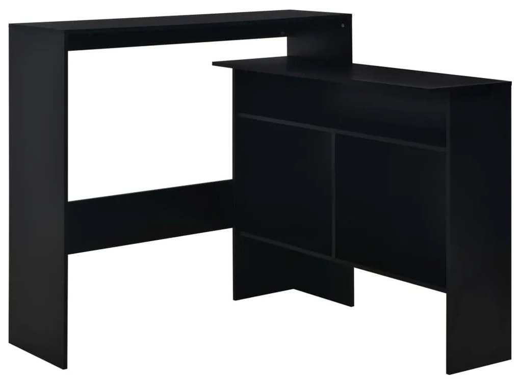 Τραπέζι Μπαρ με 2 Επιφάνειες Χρώμα Μαύρο 130 x 40 x 120 εκ. 280218