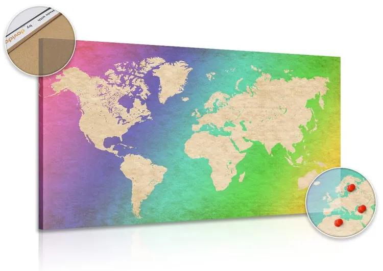 Εικόνα στον παγκόσμιο χάρτη παστέλ από φελλό