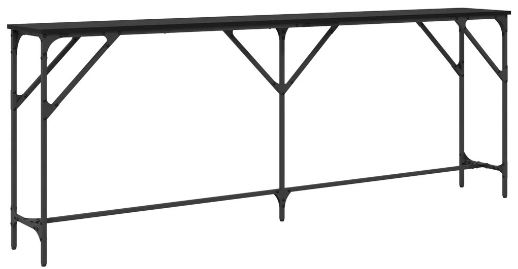 vidaXL Κονσόλα Μαύρη Δρυς 200x29x75 εκ. Επεξεργασμένο Ξύλο