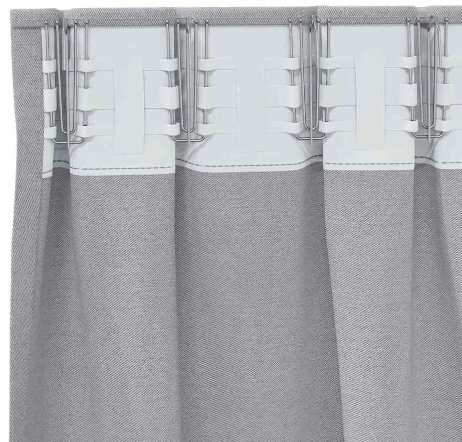 vidaXL Κουρτίνες 2 pcs Μεταλλικό Γκρι 225x140εκ. Πολυεστέρας