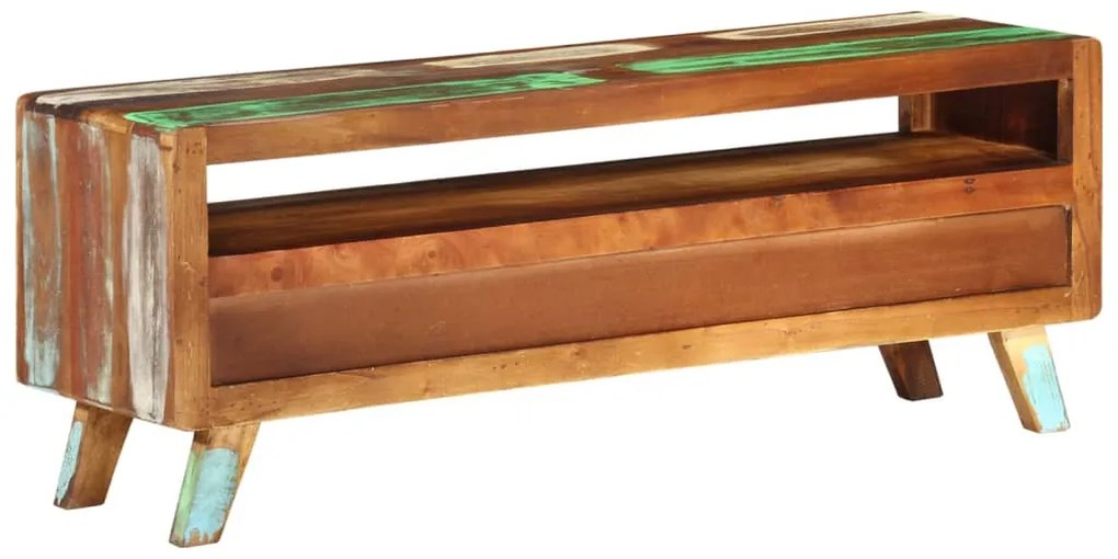 vidaXL Έπιπλο Τηλεόρασης 110x30x40εκ. Πολύχρωμο από Μασίφ Ανακυκ. Ξύλο
