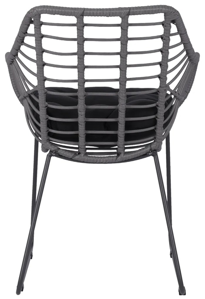 ΠΟΛΥΘΡΟΝΑ ΜΕΤΑΛΛΙΚΗ ΜΕ ΜΑΣΙΦ ΣΚΕΛΕΤΟ ΜΑΥΡΟ ΜΑΤ ΜΕ WICKER ΓΚΡΙ MOKA 60x56x84Υ εκ.HM5300.10