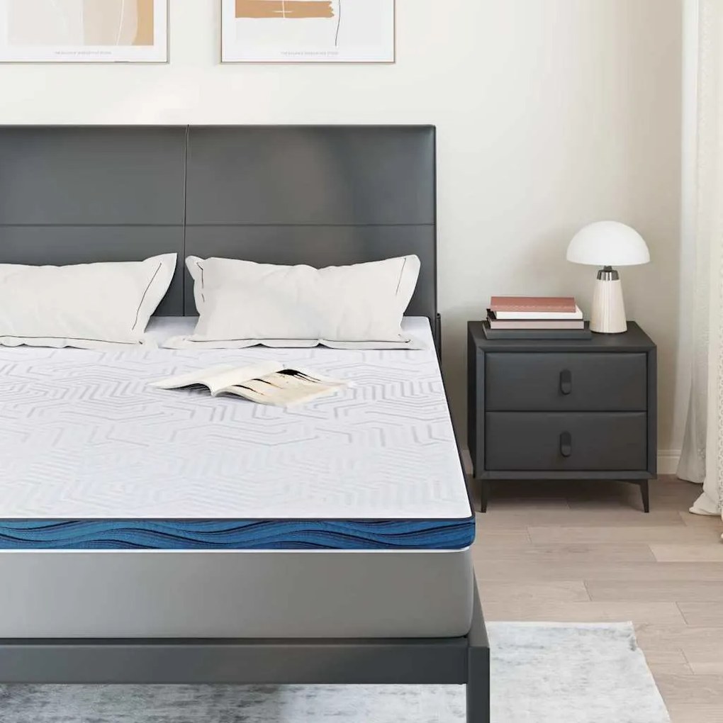 vidaXL Στρώματα Λευκό και μπλε 140 x 190 cm Αφρός μνήμης τζελ