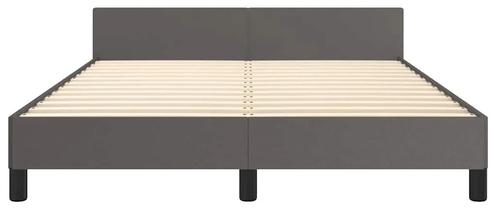 vidaXL Σκελετός Κρεβατιού με Κεφαλάρι Χωρίς Στρώμα Γκρι 140x200 εκ.