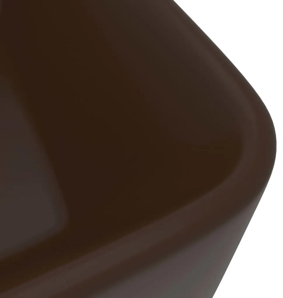 vidaXL Νιπτήρας Πολυτελής Σκούρο Καφέ Ματ 41 x 30 x 12 εκ. Κεραμικός
