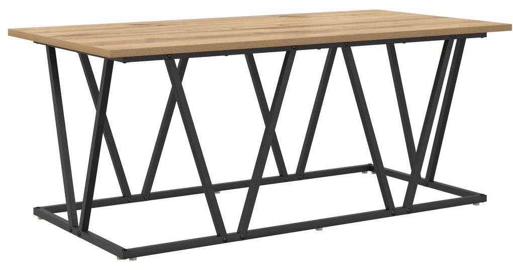vidaXL Τραπεζάκι καφέ με ξύλο οξιάς 100x50x40 εκ. από καλοδουλεμένο ξύλο και μέταλλο