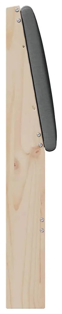 vidaXL Ταπετσαρισμένο κεφαλάρι Σκούρο Γκρι 200 cm Στερεά ξυλεία πεύκου