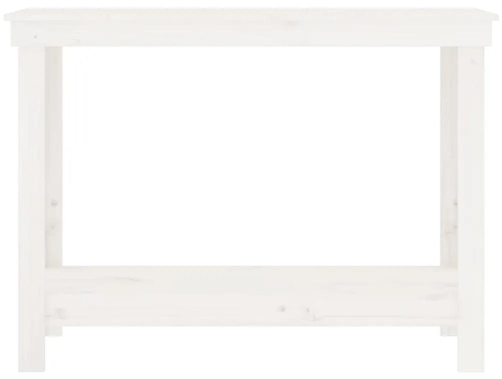 vidaXL Πάγκος Εργασίας Λευκός 110x50x80 εκ. από Μασίφ Ξύλο Πεύκου