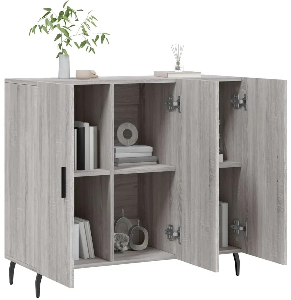 vidaXL Ντουλάπι Γκρι Sonoma 90 x 34 x 80 εκ. από Επεξεργασμένο Ξύλο