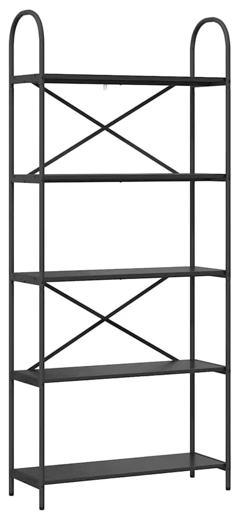 vidaXL Ράφι Βιβλίων Μαύρη Οξυά 80 x 30 x 183 εκ Επεξεργασμένο ξύλο