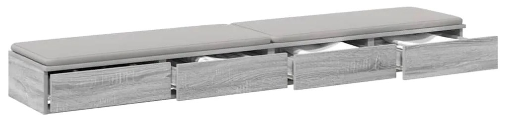 vidaXL Συρτάρια κρεβατιού με συρτάρι Γκρι sonoma 200 x 36.5 x 16.5 εκ