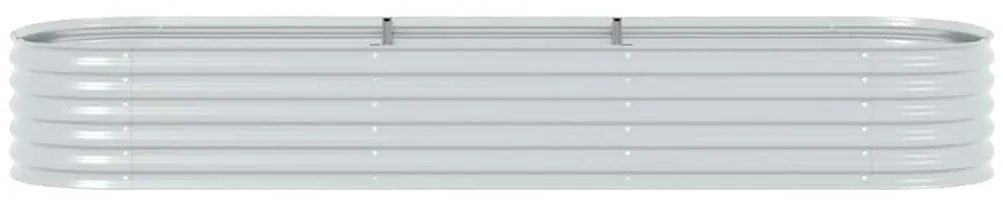 vidaXL Ζαρντινιέρα Υπερυψωμένη Ασημί 320x80x44 εκ. Γαλβανισμ. Χάλυβας