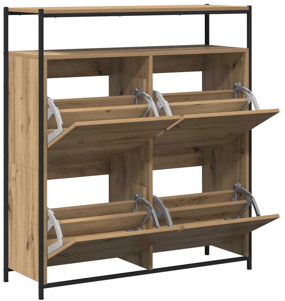 vidaXL Ντουλάπα Παπουτσιών με πόρτα artisan δρυς 100 x 34 x 112 εκ
