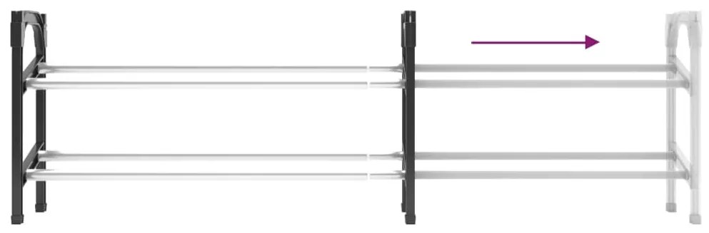 vidaXL Παπουτσοθήκη Επεκτεινόμενη με 2 Ράφια 119 x 24 x 37 εκ.