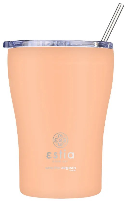 Θερμός-Ποτήρι Ανοξείδωτο Coffee Mug Peach Fuzz Save The Aegean Estia 350ml-9x13εκ. 01-23416