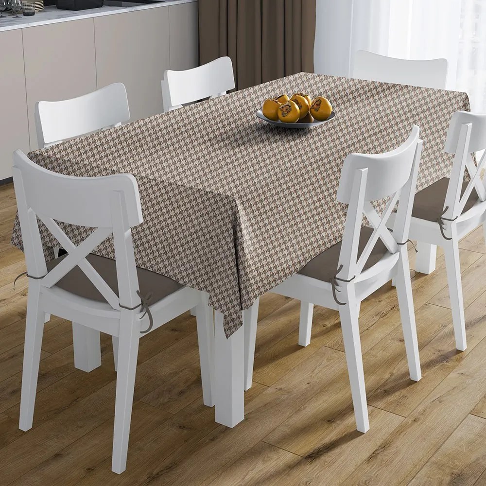 Τραπεζομάντηλο Αλέκιαστο Houndstooth 473 Beige DimCol 140X180 Βαμβάκι-Πολυέστερ