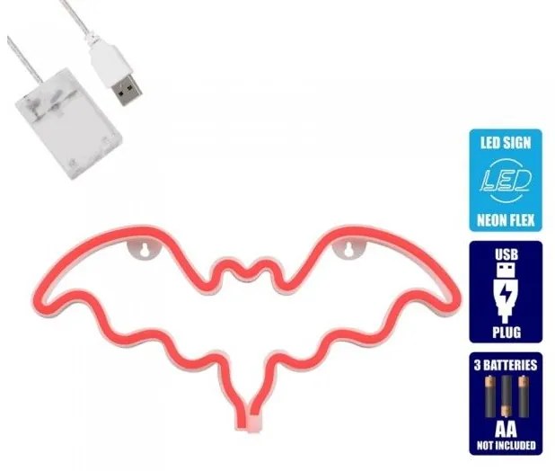 Διακοσμητικό Φωτιστικό Neon Led Batman 78579 Globostar 78579 Κόκκινο