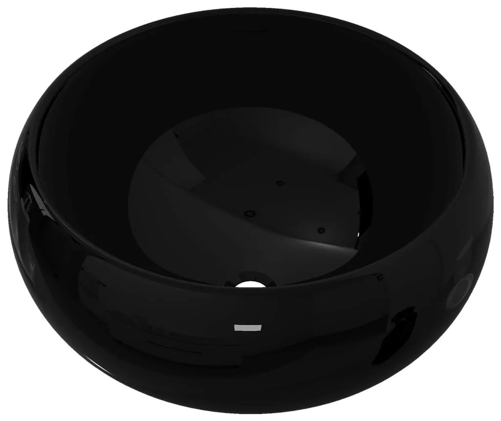 vidaXL Νιπτήρας Στρογγυλός Μαύρος 40 x 15 εκ. Κεραμικός