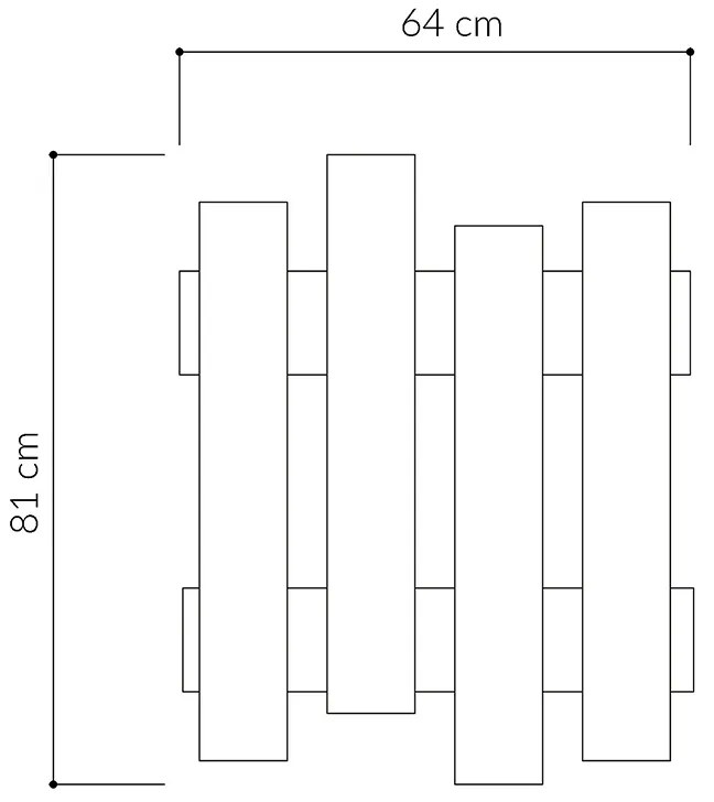 Κρεμάστρα τοίχου Wave Megapap χρώμα λευκό 64x4x81εκ.