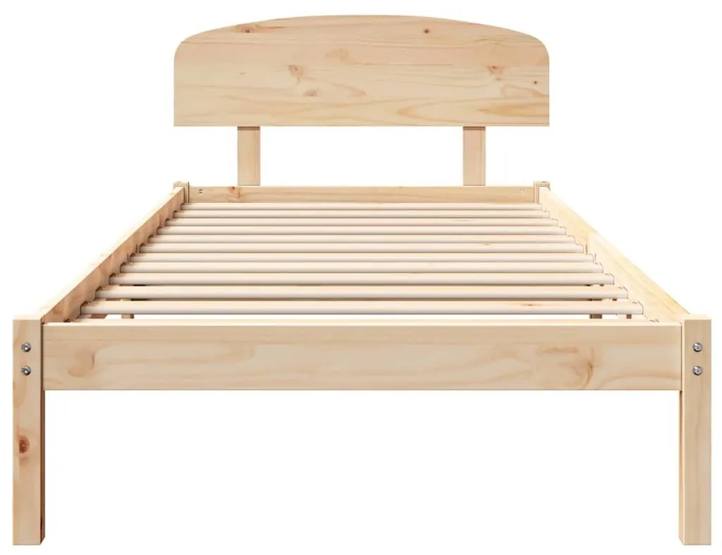 vidaXL Σκελετός Κρεβατιού Φυσικό 75 x 190 cm Στερεά ξυλεία πεύκου