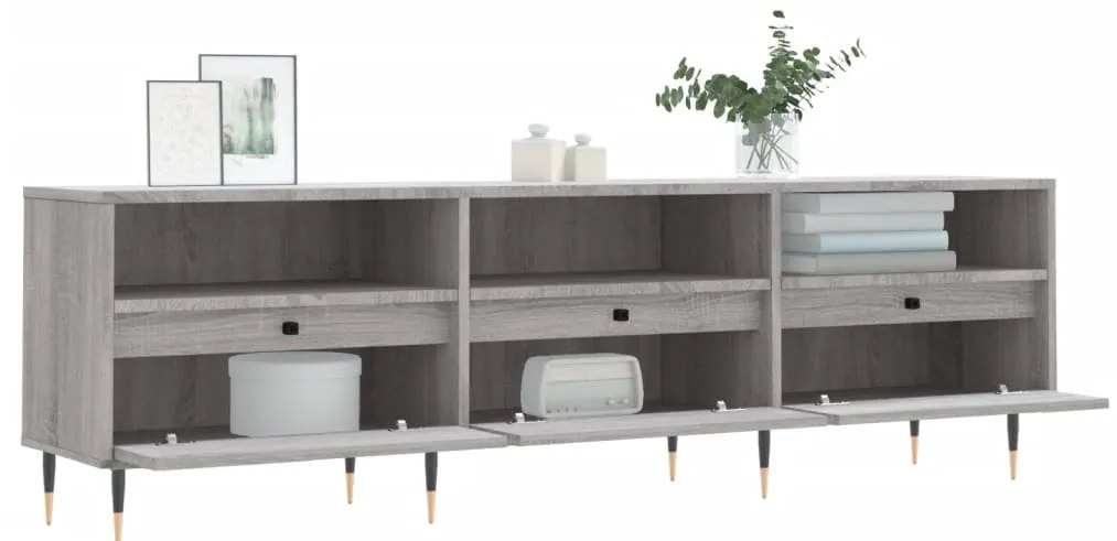 vidaXL Έπιπλο Τηλεόρασης Γκρι Sonoma 150x30x44,5 εκ. από Επεξεργ. Ξύλο