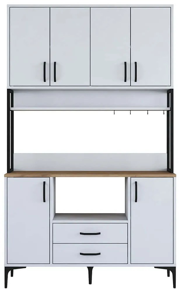 Ντουλάπι Κουζίνας 893RAN4957 120x40x198,6cm White Μοριοσανίδα, Μελαμίνη