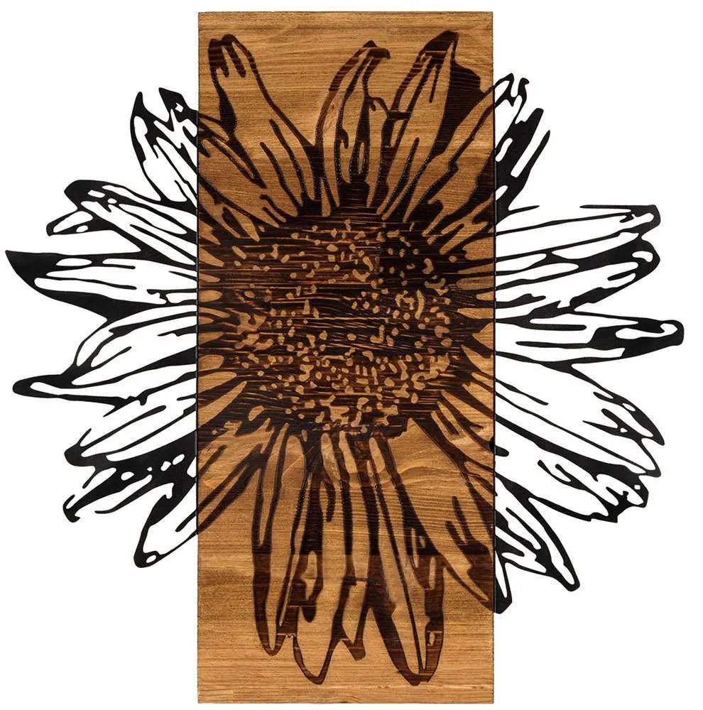 Διακοσμητικό Τοίχου Daisy 279ENZ1808 56x58cm Walnut-Black Wallity Metal,Wood