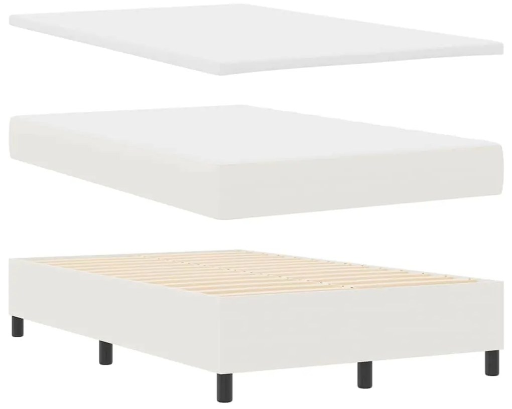 vidaXL Κρεβάτι με ελατήρια Κρέμα και Λευκό 203 x 120 x 60 εκ Βελούδο