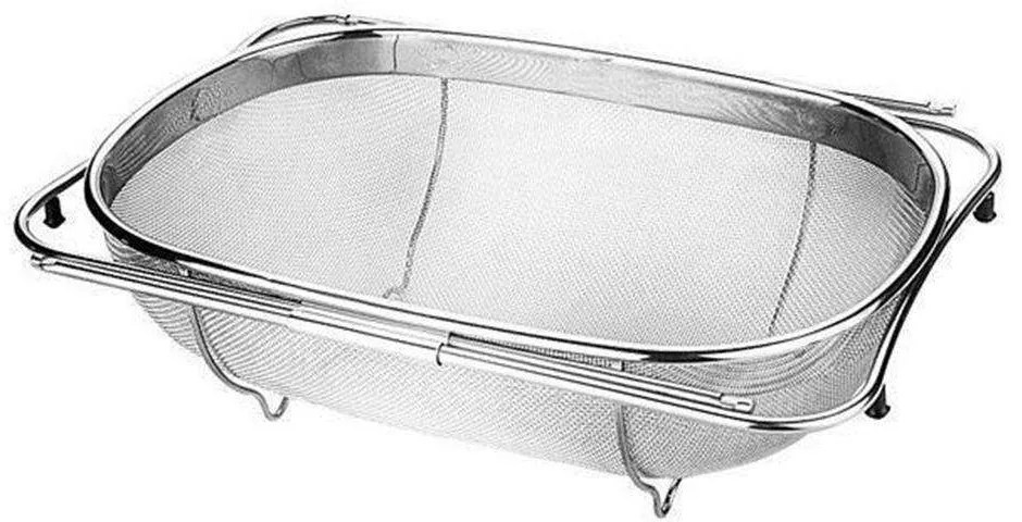 Σουρωτήρι Λαχανικών Πτυσσόμενο Grandchef 428550 34x24cm Silver Tescoma Stainless Steel