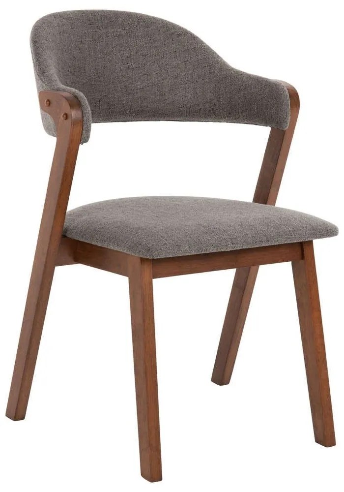 Καρέκλα Rider HM9734.01 59x59x83cm Ύφασμα &amp; Rubberwood Walnut-Grey Rubberwood,Fabric