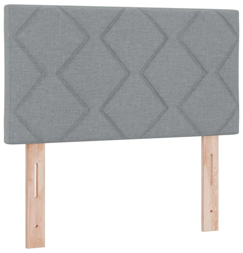 vidaXL Κρεβάτι box spring με στρώμα Ανοιχτό γκρι 80 x 200 cm ύφασμα