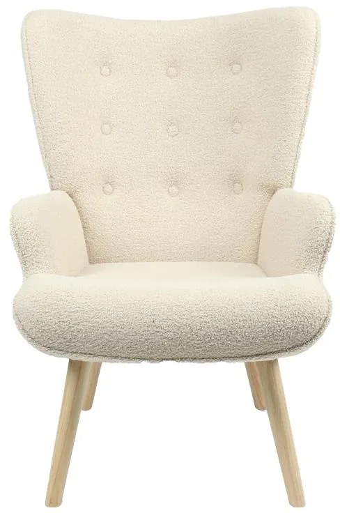 Πολυθρόνα Fluffy μπουκλέ κρεμ-φυσικό 75x69x96εκ 75x69x96 εκ.