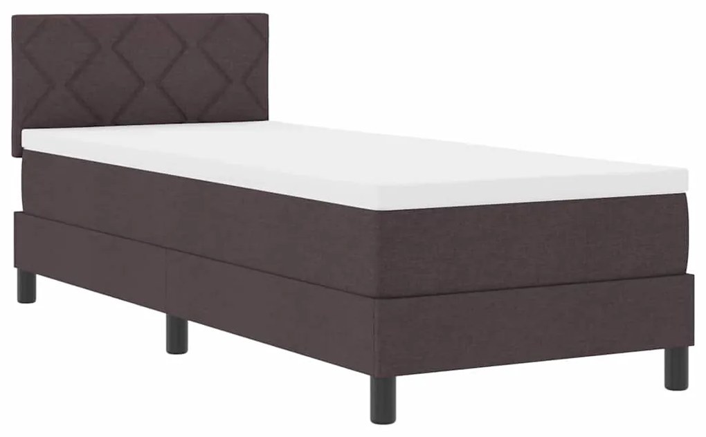 vidaXL Κρεβάτι box spring με στρώμα Σκούρο Καφέ 80 x 200 cm ύφασμα