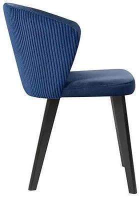 Καρέκλα Boston 369, Μαύρο, Μπλε, 79x48x55cm, 14 kg, Ταπισερί, Ξύλινα, Φυσικό ξύλο καπλαμά | Epipla1.gr