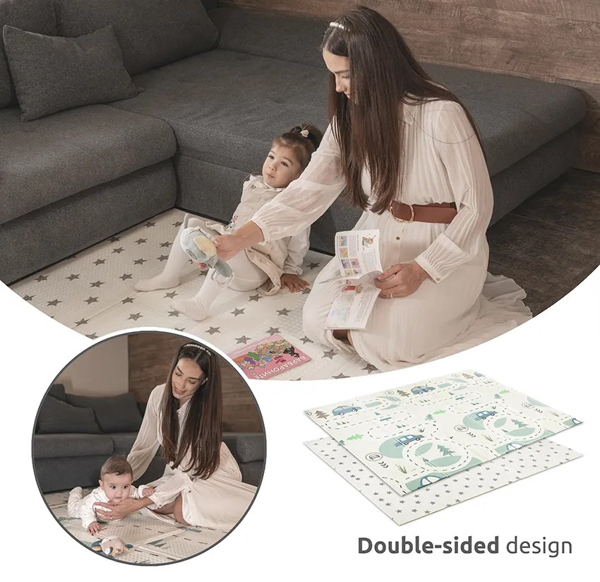 Χαλάκι Δραστηριοτήτων Πτυσσόμενο Διπλής Όψης Waves &amp; Stars 180x200cm 10300490004 Lorelli