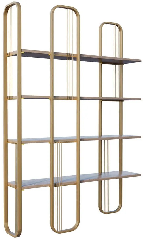Βιβλιοθήκη Sierra 379VLV1307 125x28x180cm Gold