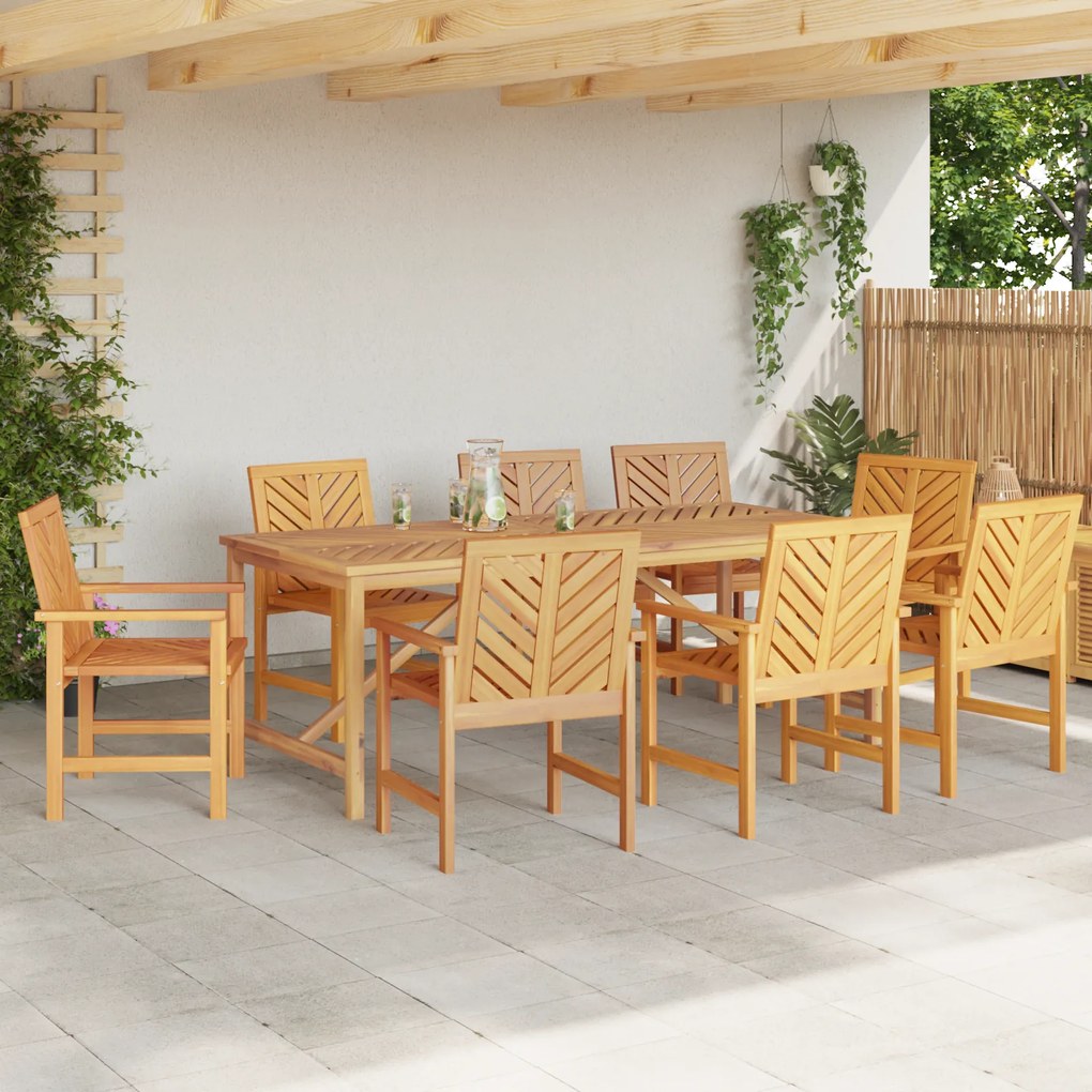 vidaXL Καρέκλες Κήπου 8 pcs Καφέ 59 x 62.5 x 89 εκ Μασίφ ξύλο ακακίας