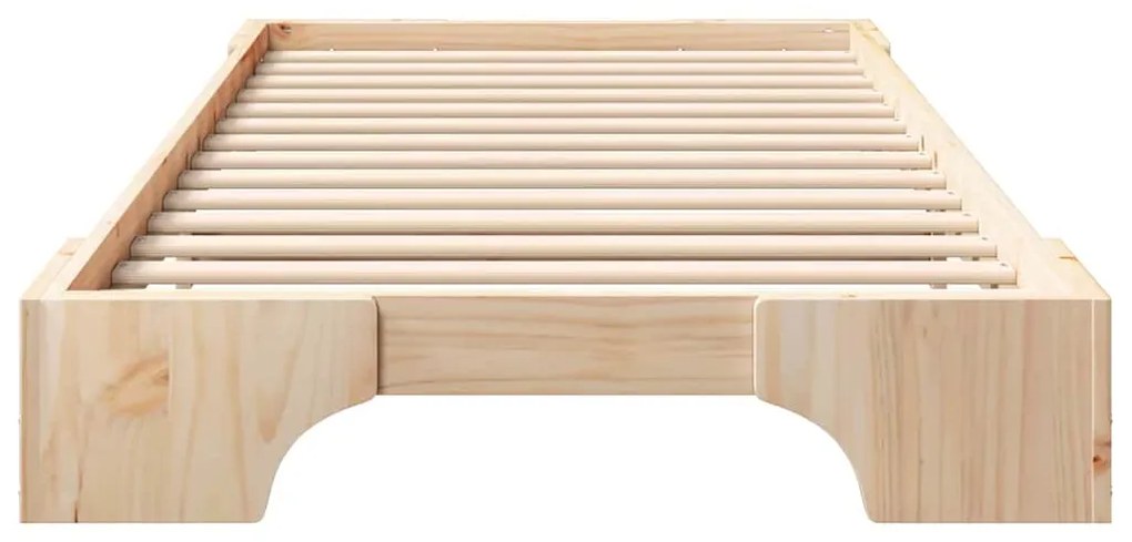 vidaXL Σκελετός Κρεβατιού Καφέ 80 x 210 cm Στερεά ξυλεία πεύκου
