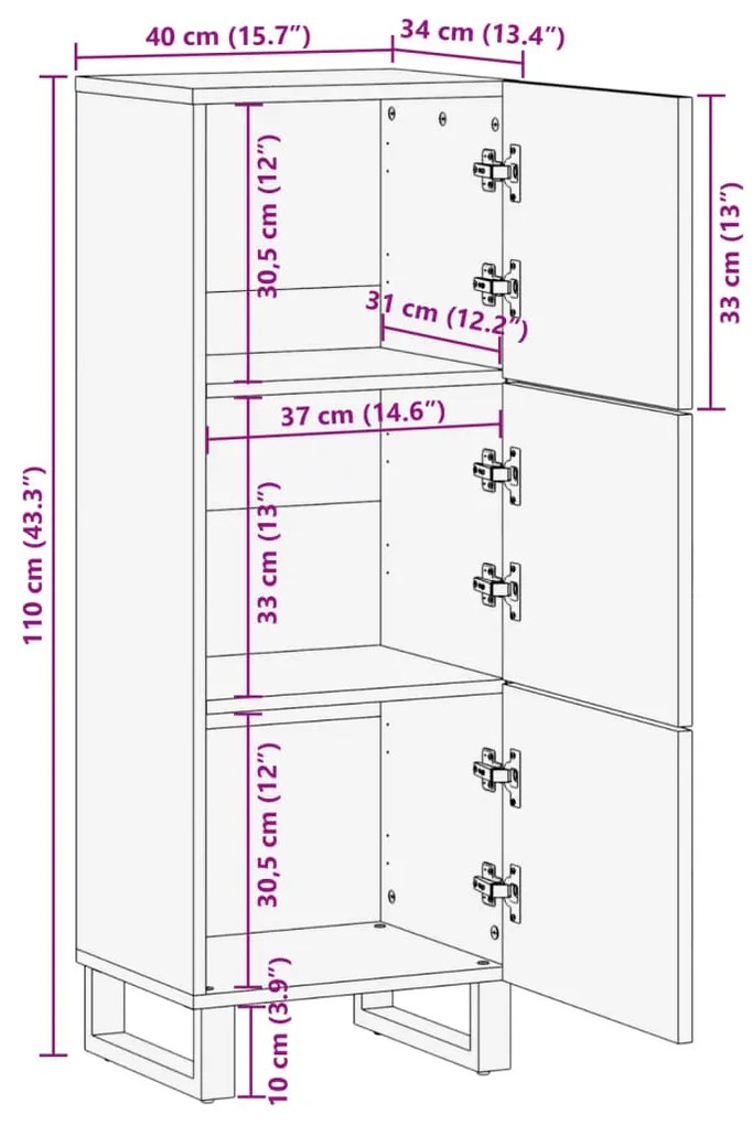 ΝΤΟΥΛΑΠΙ 40 X 34 X 110 ΕΚ. ΑΠΟ ΜΑΣΙΦ ΞΥΛΟ ΑΚΑΚΙΑΣ 377583